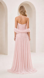 Pink evening gown back view