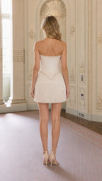 Back view of Ivory fringe dress
