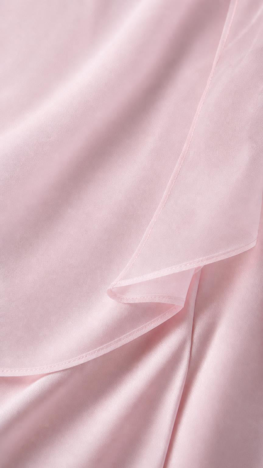 Close-up of the sheer cape fabric texture in Pink