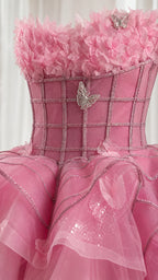 Close-up of Corset Bodice and 3D Butterfly Appliques