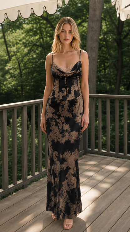 Black variant of the corset maxi dress