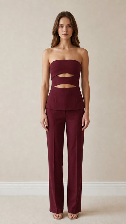 Front view of burgundy color variant