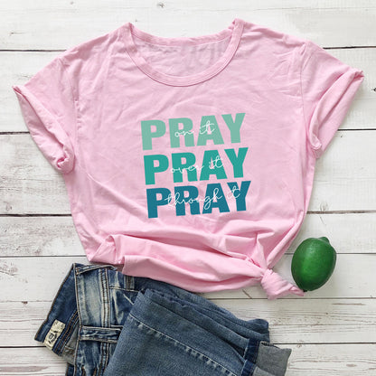 Color Letter T-Shirt European And American New Street Fashion Short-Sleeved Tops For Men And Women