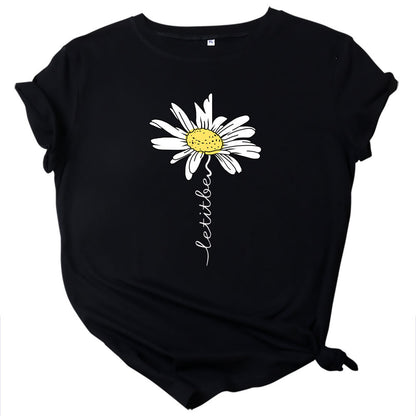 Women Printed Short Sleeve Letter Fashion