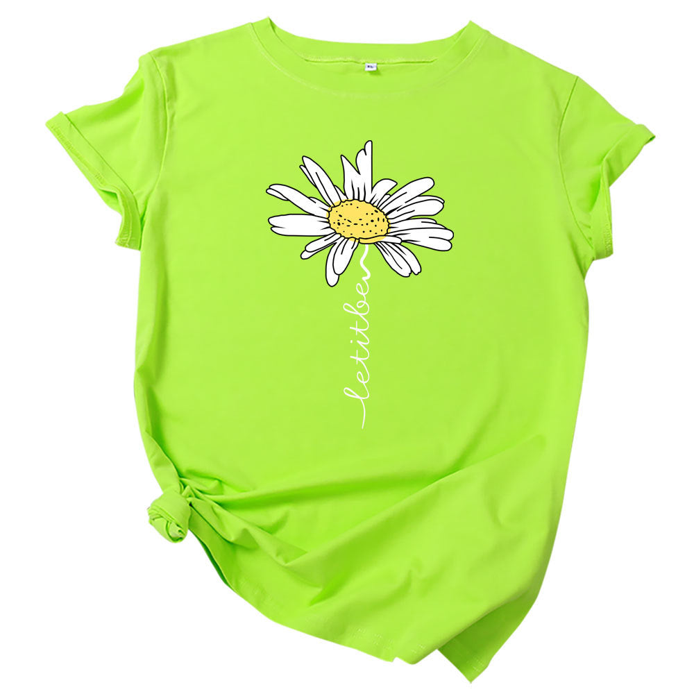 Women Printed Short Sleeve Letter Fashion
