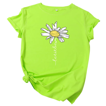 Women Printed Short Sleeve Letter Fashion