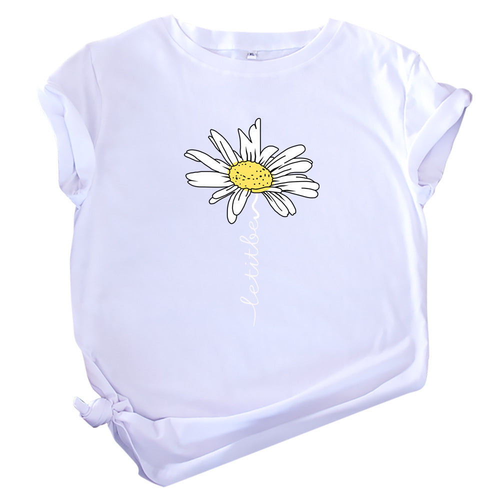 Women Printed Short Sleeve Letter Fashion