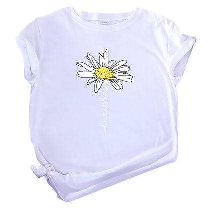 Women Printed Short Sleeve Letter Fashion