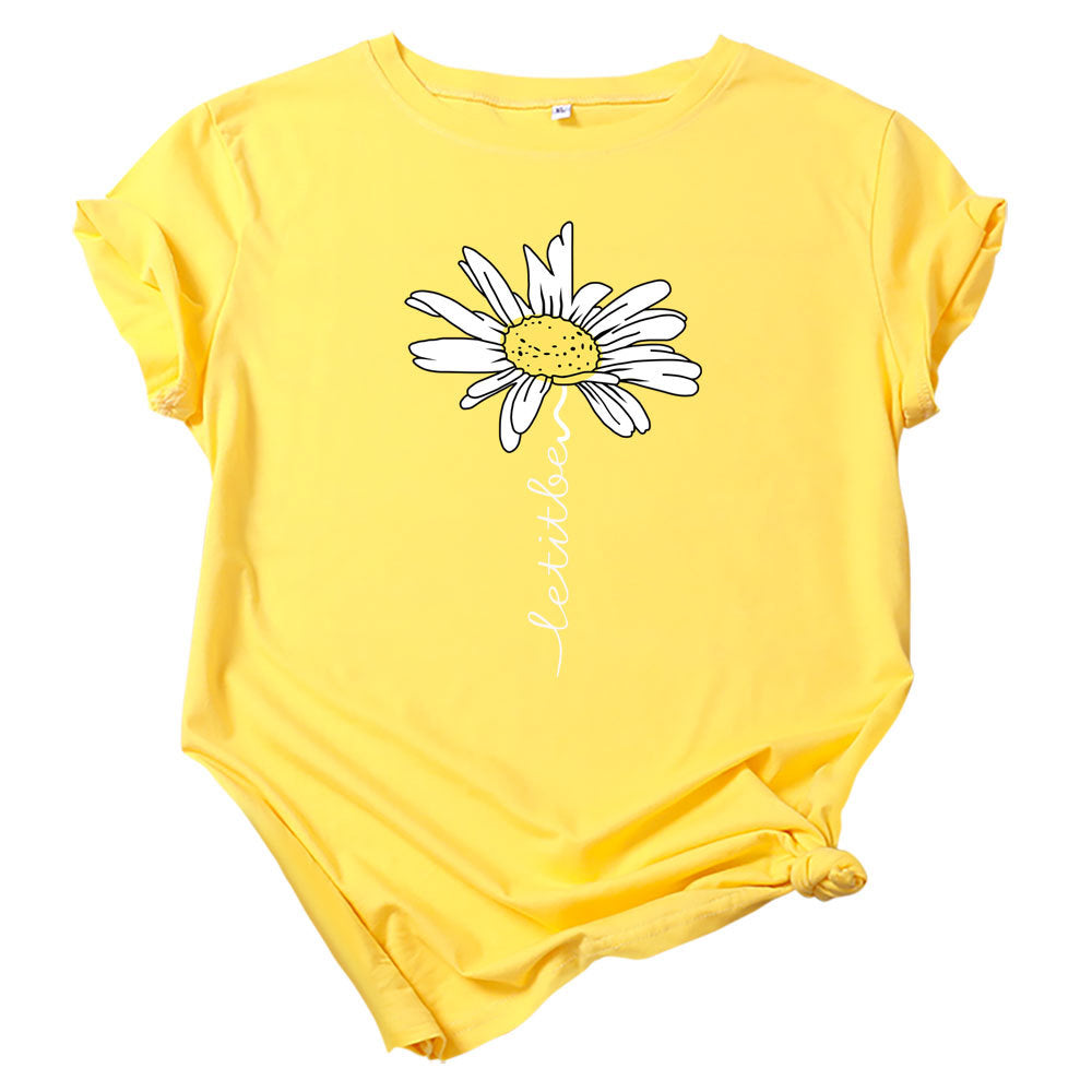 Women Printed Short Sleeve Letter Fashion