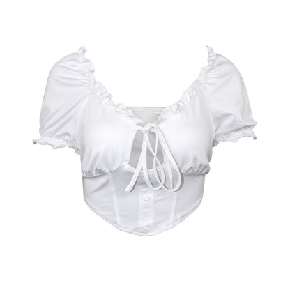 Ruffle Trimmed Halter Top For Women