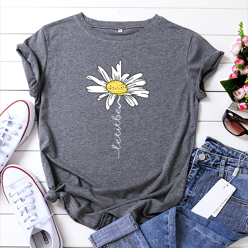 Women Printed Short Sleeve Letter Fashion