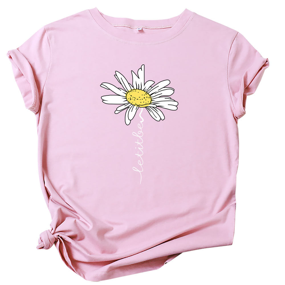 Women Printed Short Sleeve Letter Fashion